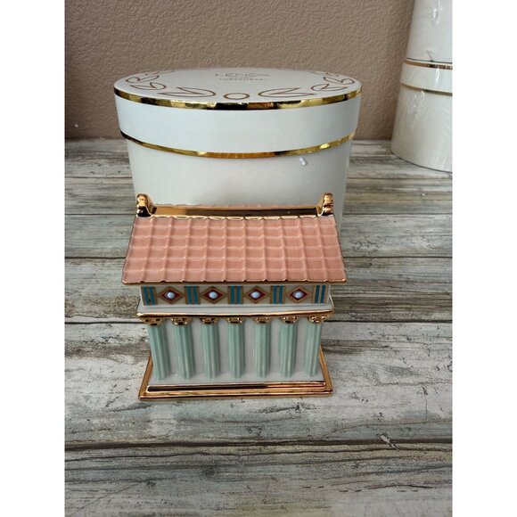 3 X Lenox China Treasures Empire Collection Trinket Box Greek Pagoda Mosque NEW - Picture 5 of 16